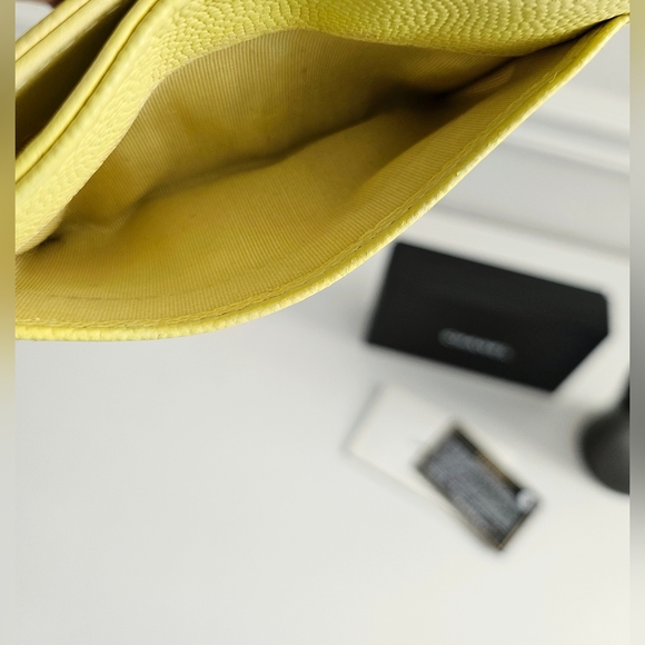 Chanel Yellow Caviar Leather Card Holder - Picture 7 of 9